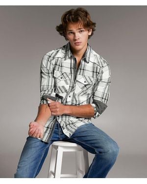 BKE Plaid Standard Shirt - Gray