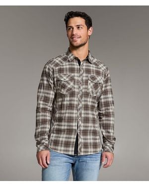 BKE Plaid Athletic Shirt - Gray