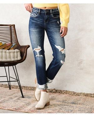 Flying Monkey Mid-Rise Ankle Straight Stretch Jean - Blue