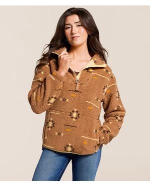 LIV OUTDOOR Ainsley Aztec Sherpa Insulated Pullover - Natural