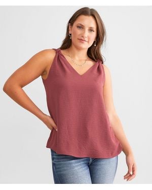 Daytrip Knotted Strap Tank Top - Red
