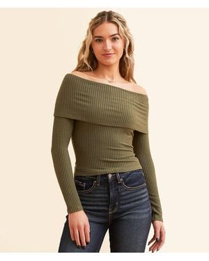 The Workshop Off The Shoulder Top - Green