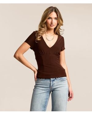 Willow & Root Pleated Top - Brown
