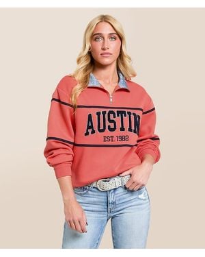Modish Rebel Austin Quarter Zip Pullover - Red