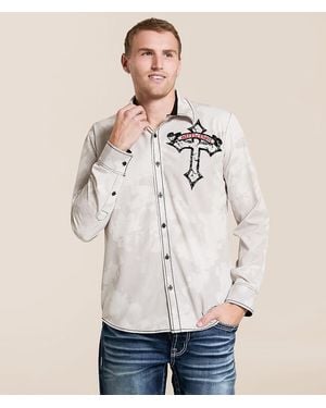 Affliction Gilded Light Stretch Shirt - Natural