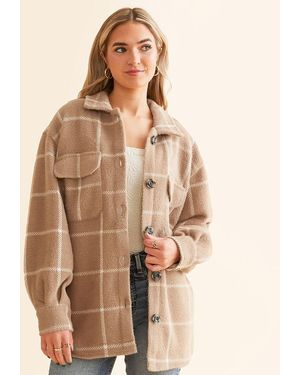 Z Supply Eyelash Plaid Shacket - Brown