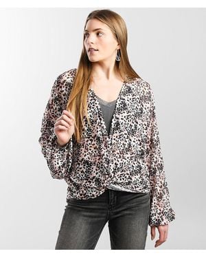 Daytrip Twisted Front Mesh Top - Gray