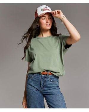 BKE Dolman Cropped T-Shirt - Green