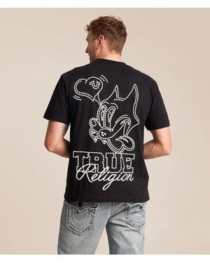 TRUE RELIGION Puff Cat T-Shirt - Black