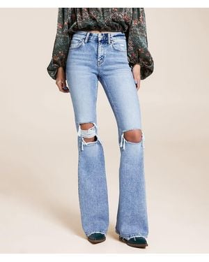 Flying Monkey Mid-Rise Flare Stretch Jean - Blue