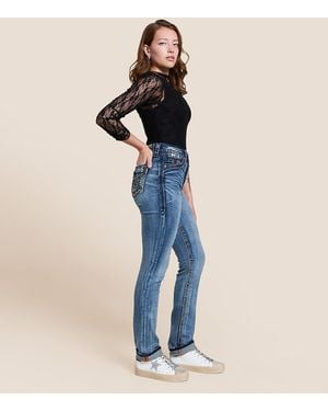 Rock Revival Nadine Curvy High Rise Straight Stretch Jean - Blue