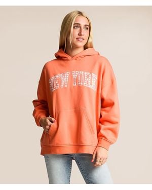 FITZ + EDDI New York Gingham Hooded Sweatshirt - Orange