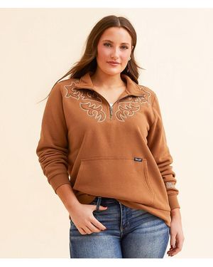 Wrangler Quarter Zip Pullover - Brown