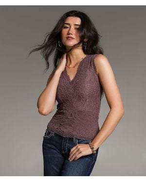 BKE Lace Tank Top - Gray