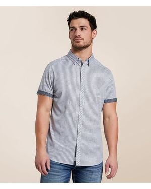 J.B. Holt Herringbone Standard Performance Stretch Shirt - Blue