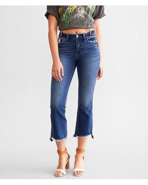 Flying Monkey High Rise Cropped Flare Stretch Jean - Blue