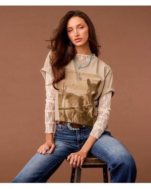 Sterling & Stitch Hold Your Horses T-Shirt - Blue