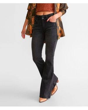 KanCan Signature;KanCan Kan Can Signature Kurvy High Rise Flare Stretch Jean - Black