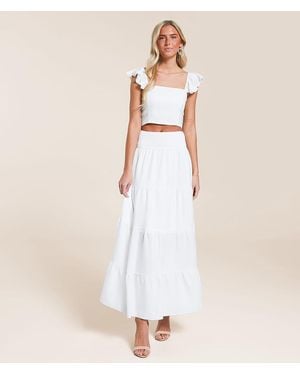 Willow & Root Ruffle Strap Cropped Tank Top - Natural