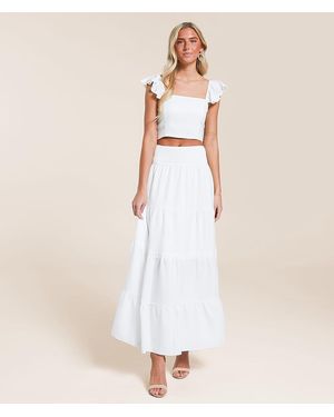 Willow & Root Ruffle Strap Cropped Tank Top - Natural