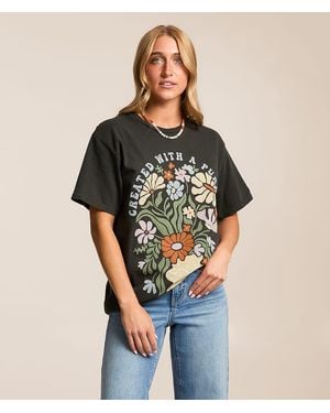 Modish Rebel Created With A Purpose Oversized T-Shirt - Black