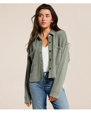 Z Supply All Day Cropped Shacket - Green