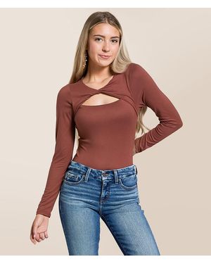 Willow & Root Twisted Keyhole Top - Blue