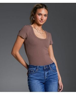 Buckle Black Zoey Ribbed Top - Gray