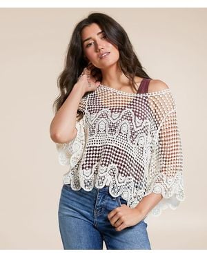 Veveret Boxy Crochet Top - Natural
