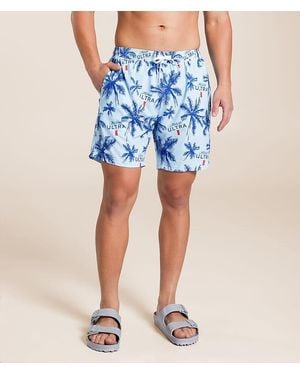 Tropical Bros Michelob Ultra Palm Fronds Swim Trunks - Blue