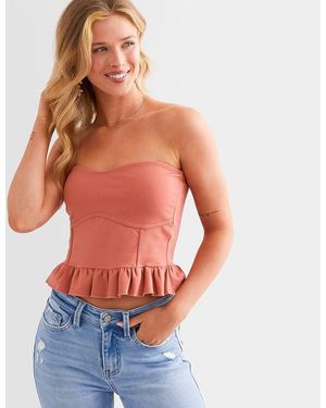 Willow & Root Sweetheart Corset Cropped Tube Top - Orange