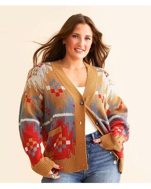 Wrangler Boxy Cardigan Sweater - Red