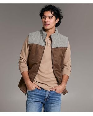 BKE Color Block Quilted Vest - Brown