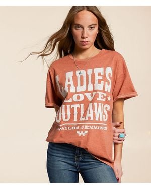 MANHEAD Waylon Jennings Outlaw T-Shirt - Red