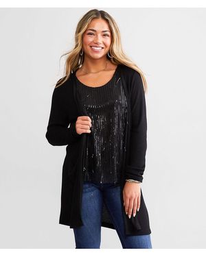 Daytrip Sequin Fringe Cardigan - Black