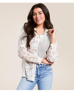 Daytrip Pieced Floral Crochet Top - White