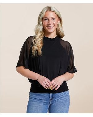 Daytrip Mesh Dolman Top - Black