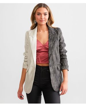 A. Peach Metallic Split Blazer - Multicolor