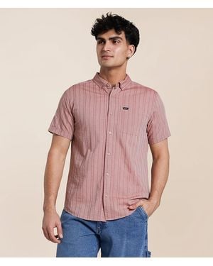 RVCA That'Ll Do Striped Stretch Shirt - Red