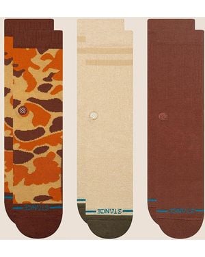 Stance 3 Pack Camo Socks - Brown