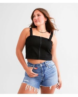 Edit by Nine Denim Buckle Strap Tank Top - Black