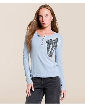 Affliction Artic Light Thermal Henley - Blue