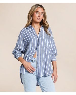 Z Supply The Perfect Line Striped Shirt - Blue
