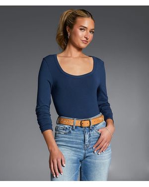 Buckle Black Zoey Ribbed Top - Blue