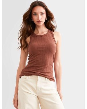 BKE Ribbed Tank Top - Brown