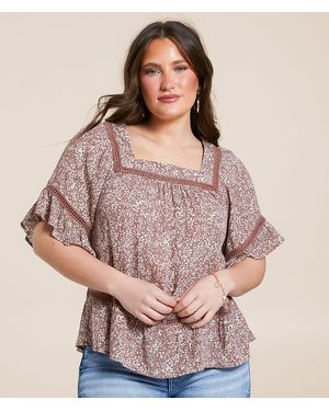 Daytrip Flowy Floral Top - Brown