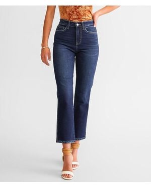 Flying Monkey High Rise Cropped Straight Stretch Jean - Blue