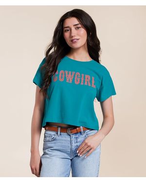 Ariat Cowgirl Boxy Cropped T-Shirt - Blue