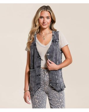 Willow & Root Oversized Denim Vest - Gray