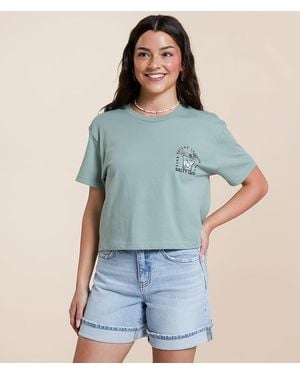 Salty Crew Ocean Spray Cropped T-Shirt - Blue